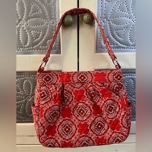 Chic Orange Floral Shoulder Bag